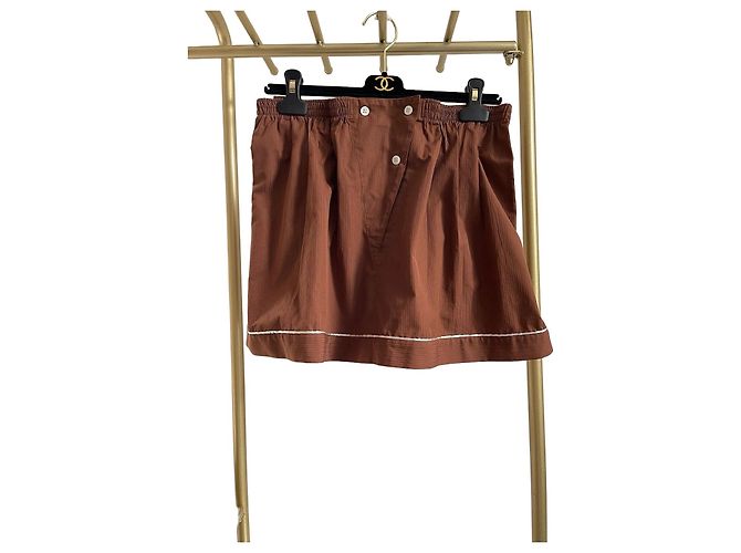 Prada Shorts Khaki Baumwolle Karo Madras Muster