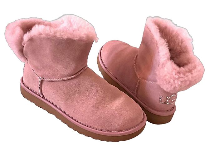 Stivali UGG Classic Mini Bling Rosa Camoscio