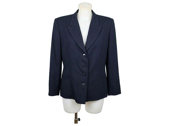 Autre Marque MAX&Co. Casaco de lã azul com riscas