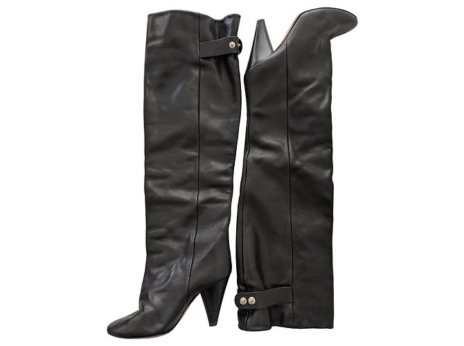 Isabel Marant hohe Stiefel aus schwarzem Leder