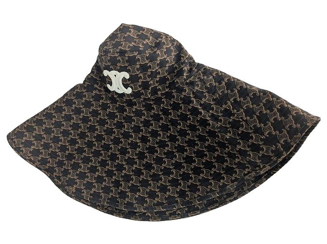 Céline Chapéu bucket de algodão com monograma Triomphe da Celine