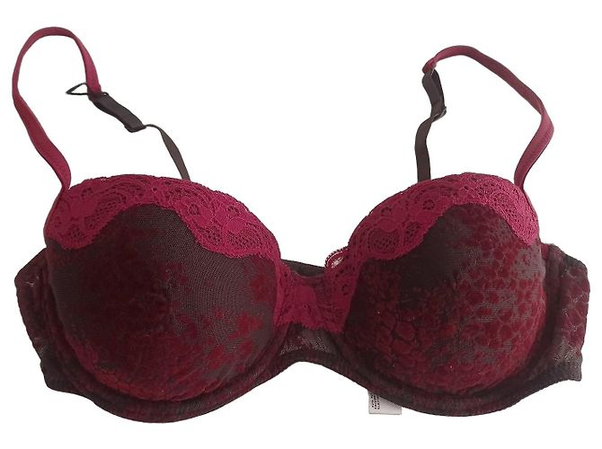 Sujetador de encaje burdeos Andres Sarda