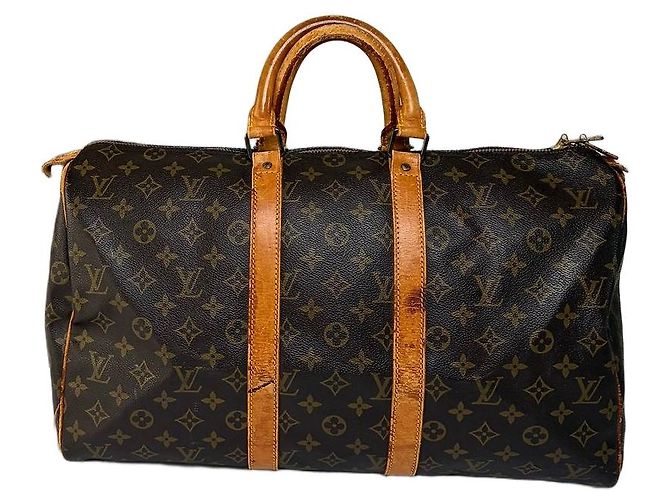 Vintage Louis Vuitton Monogram Canvas Keepall 50 Brown