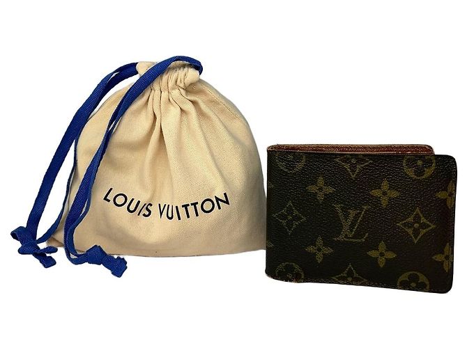 Vintage Louis Vuitton Monogram Canvas Bifold Wallet 1995 Brown