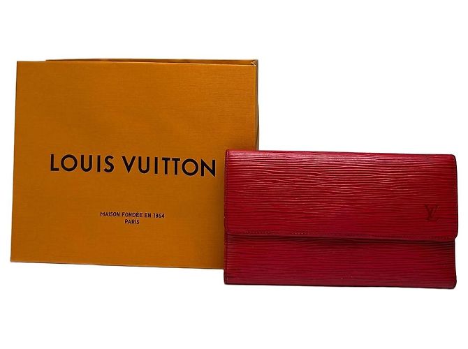 Vintage Louis Vuitton Epi Leather Bifold Wallet 2001 Red