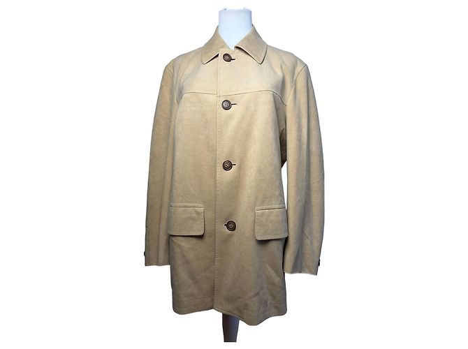 Vintage Givenchy Men's Suede-Like Jacket Beige M