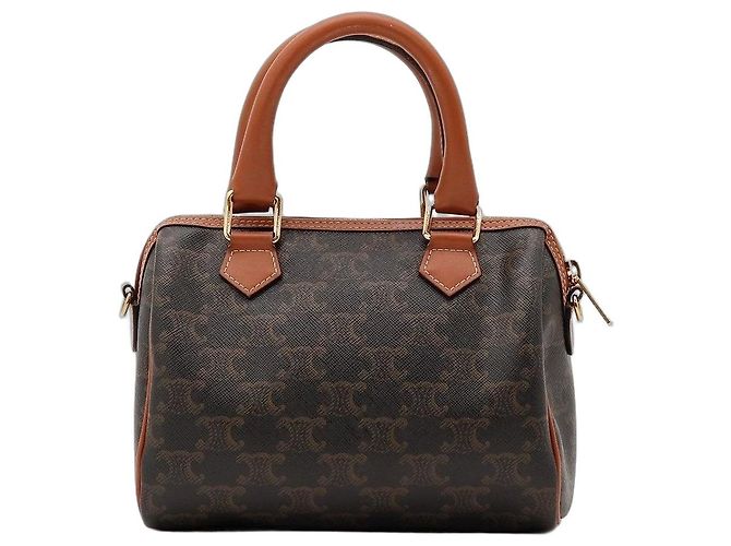 Céline Celine Bolso Boston Monogram Marrón