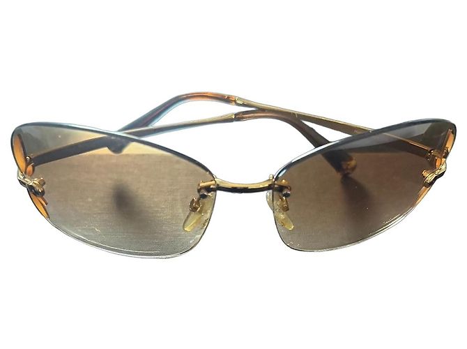 Louis Vuitton Gold-Tone Brown Gradient Sunglasses