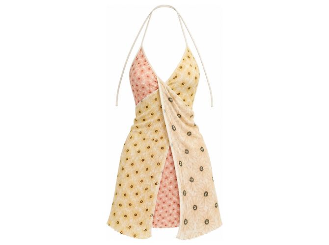 Jacquemus Vestido Mini Floral Amarillo Primavera 2020