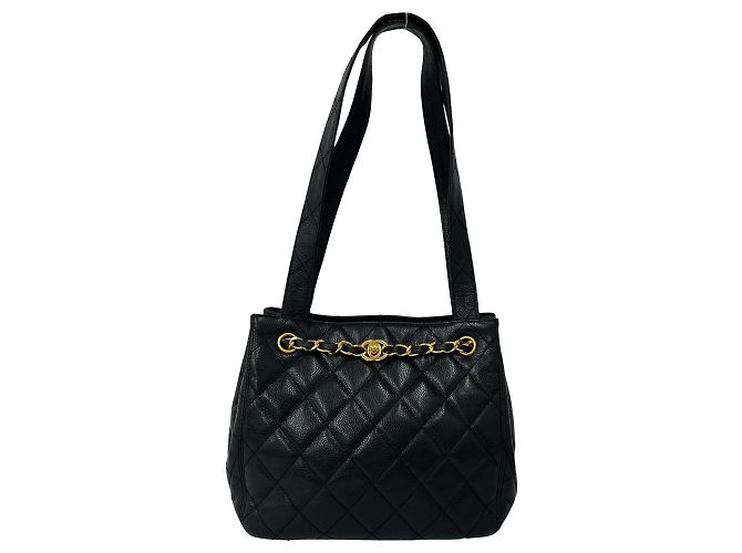 Sac semi-épaule CHANEL Matelassé Coco Mark Black