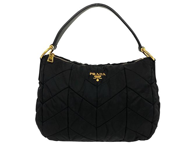 Prada Handtasche aus gestepptem Tessuto-Nylon in Schwarz