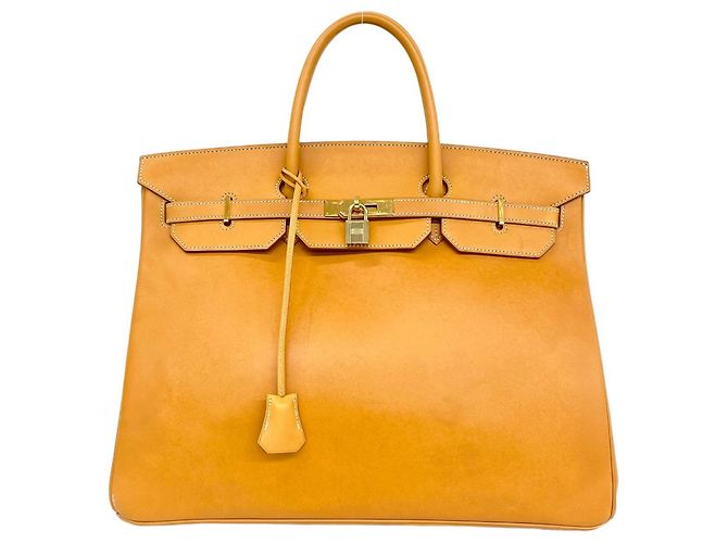 Hermès Borsa Hermes Birkin 40 in pelle marrone