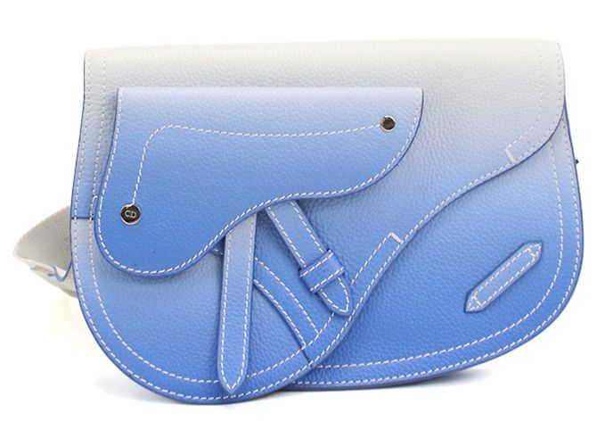 Borsa a tracolla Christian Dior Saddle Blue