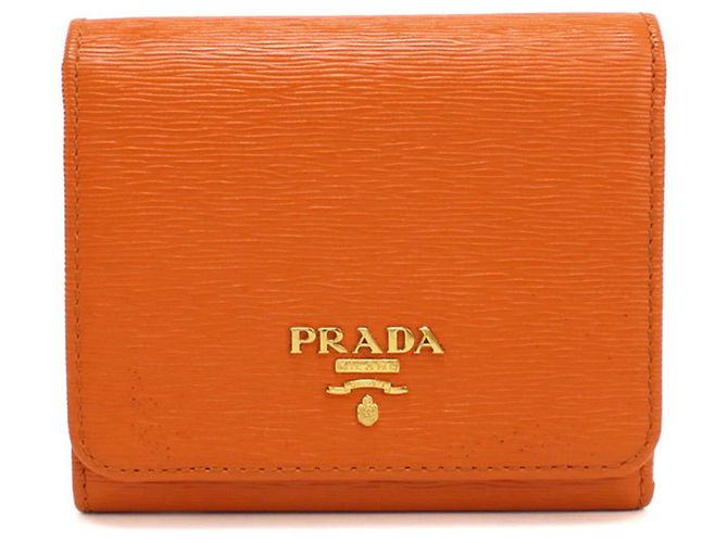 Portafoglio Prada Tri-fold in Orange
