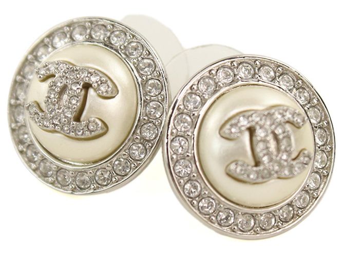 Chanel Silver Stecker-Ohrringe