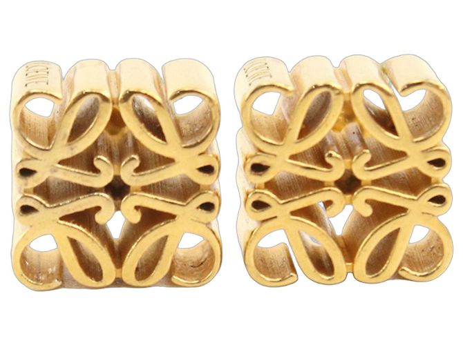 Boucles d'oreilles puces Loewe dorées