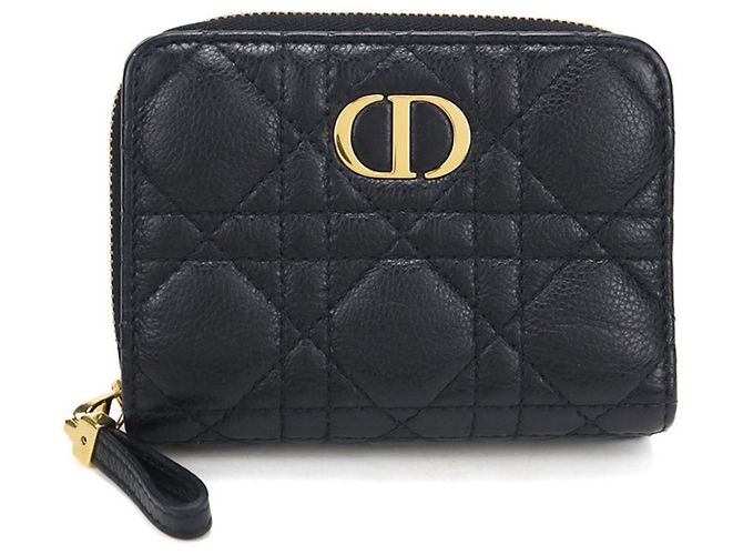 Christian Dior Bi-fold Geldbörse aus schwarzem Leder