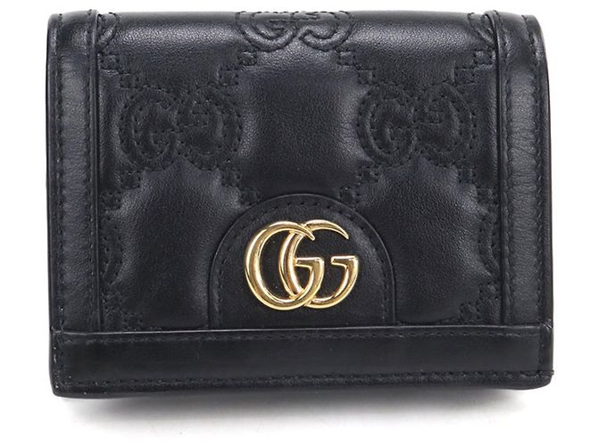Gucci Bi-Fold Geldbörse aus schwarzem Leder