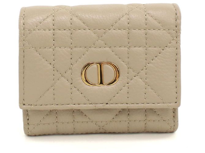 Carteira Tri-fold Christian Dior Bege