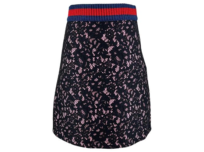 Saia de algodão e renda Gucci