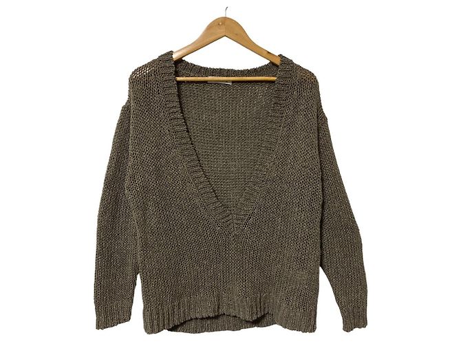 Autre Marque Babylone Mix Yarn V Neck Pullover Knitwear