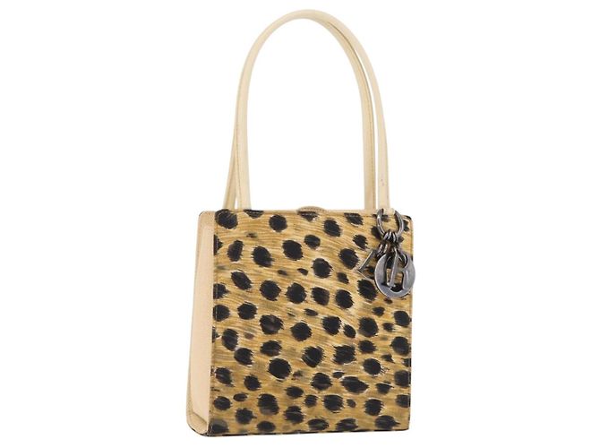 Sac à main Christian Dior Canvas Beige Silver