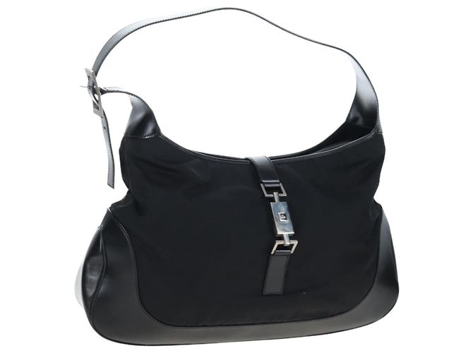 Borsa a Tracolla GUCCI Jackie Nylon Nero Argento 019 0337