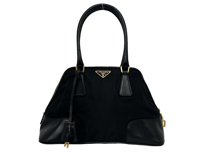 Prada Triangle Logo Hardware Tessuto Pocono Shoulder Bag