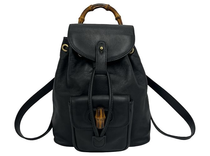 Gucci Vintage Bamboo Leather Backpack