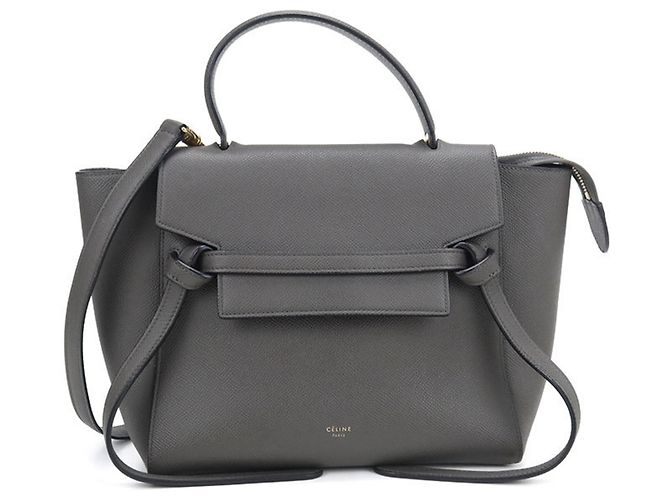 Belt Bag Borsa a cintura micro Céline grigia in pelle di vitello