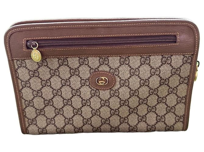 Pochette Gucci GG Supreme Monogramme Marron