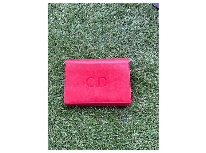 Cartera Christian Dior de cuero rojo