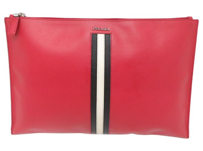 Pochette Prada en cuir Saffiano