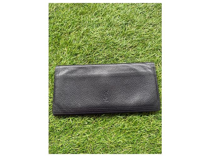 Cartera larga Yves Saint Laurent de cuero negro