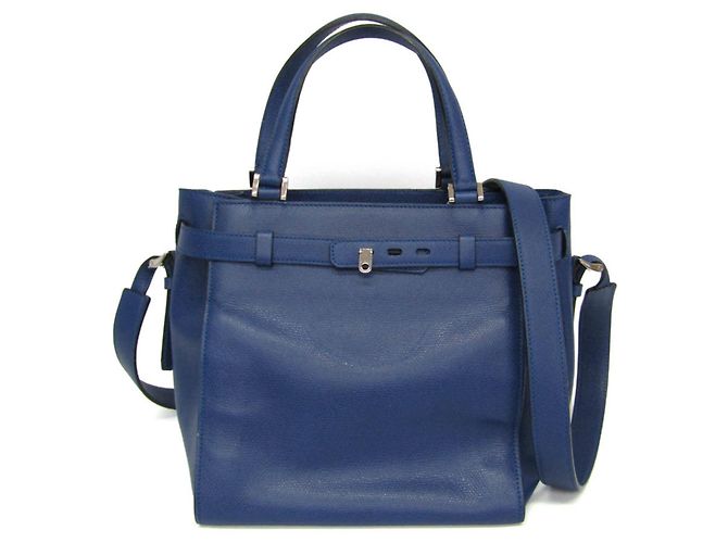 Borsa a mano in pelle Valextra B Cube V5C67 da donna in blu