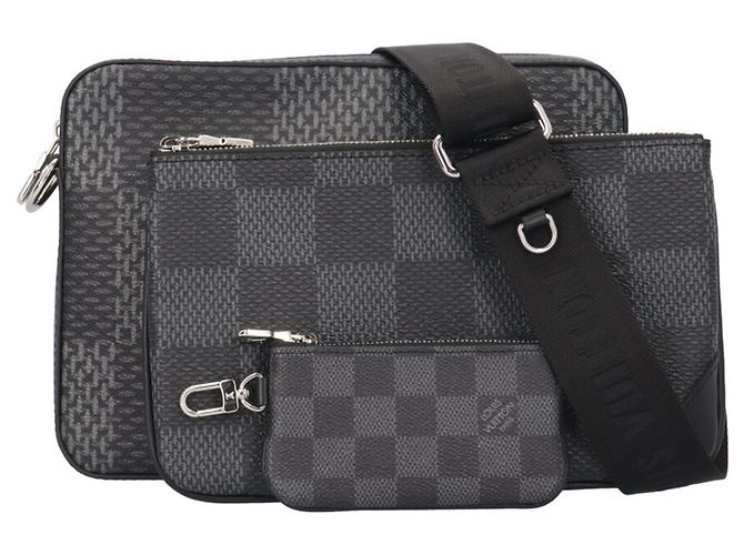 Bolsa de Ombro Louis Vuitton Trio Messenger Damier Graphite 3D