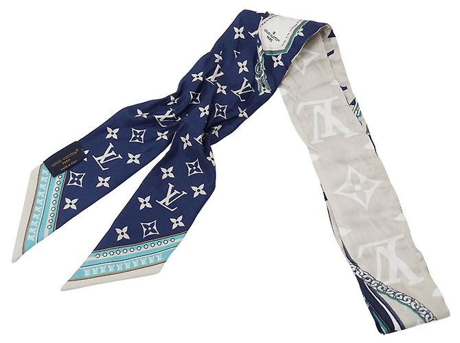 Louis Vuitton Blue Silk Scarf
