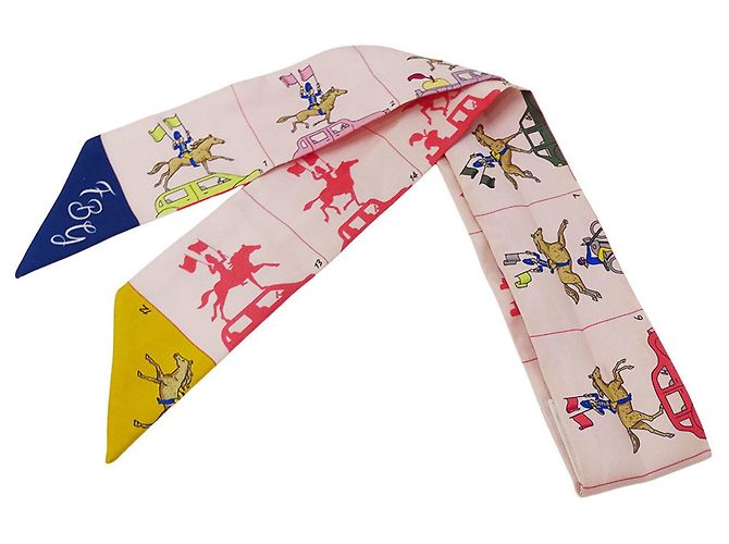 Hermès Pañuelo de seda rosa Hermes