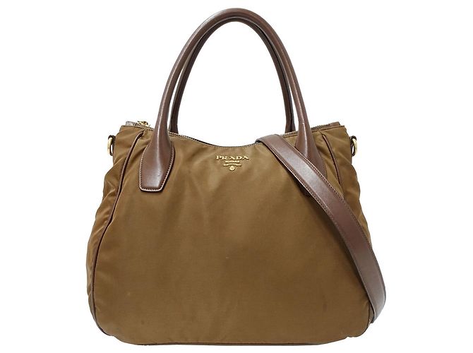 Sac à main Prada en nylon marron