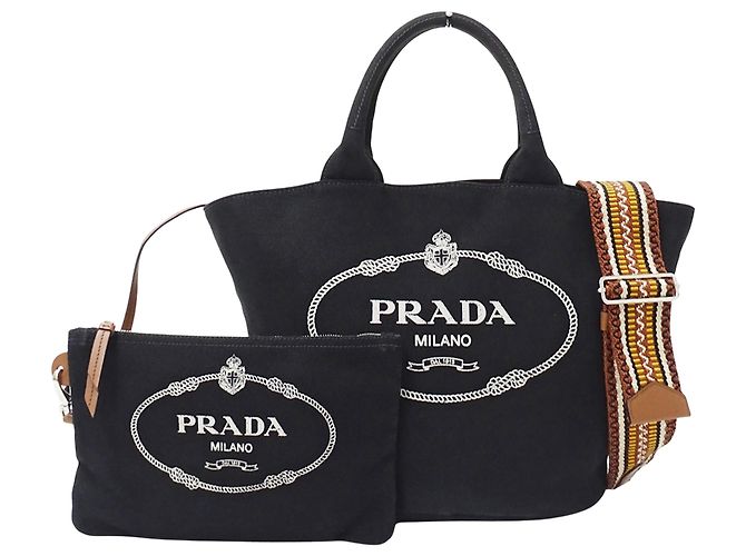 Tote Sac à main Prada en toile noire