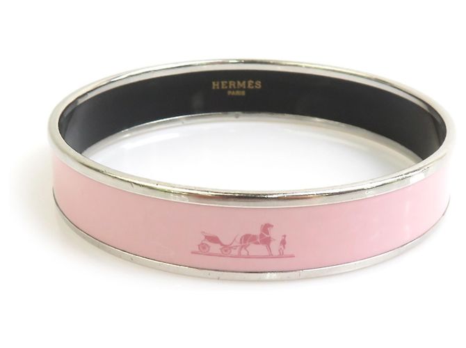 Hermès Hermes Pink and Silver Bangle Bracelet