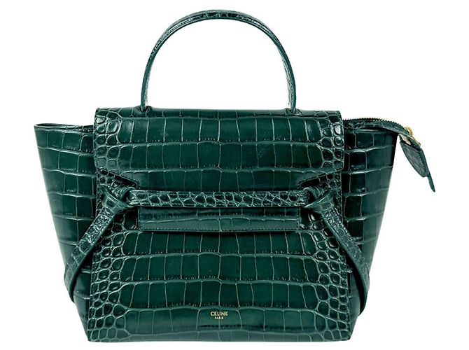Céline Celine Handtasche aus geprägtem Leder in Grün