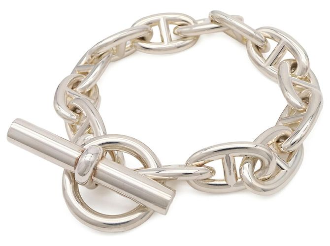 Hermès Pulsera de Dijes Hermes Chaine d'Ancre TGM Silver