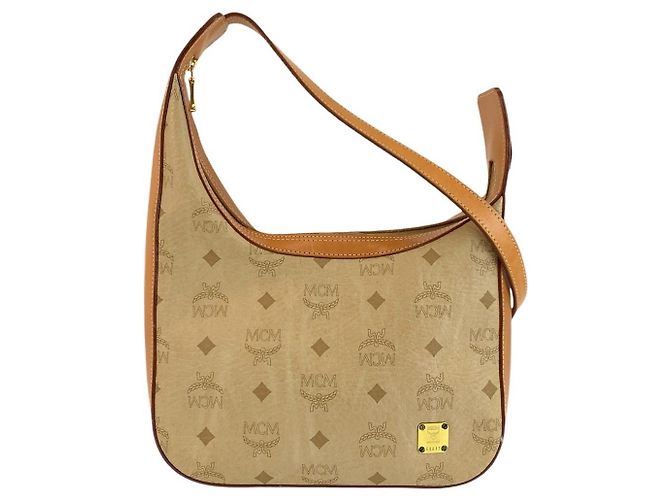 Bolsa de Ombro em Couro MCM Visetos
