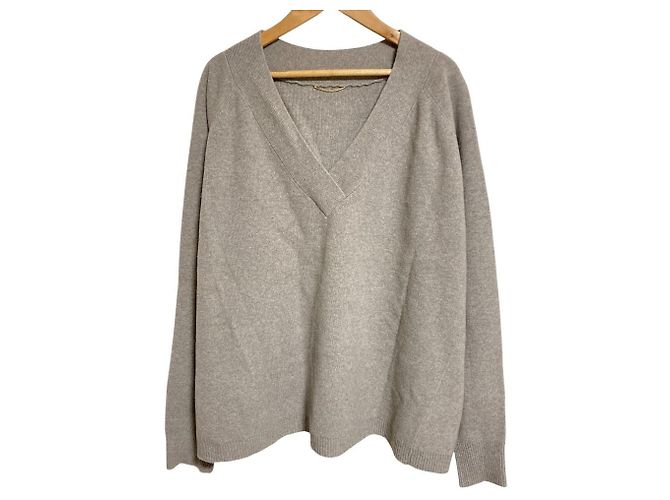 Autre Marque Deuxieme Classe Tricô Oversized em Lã e Cashmere com Decote em V
