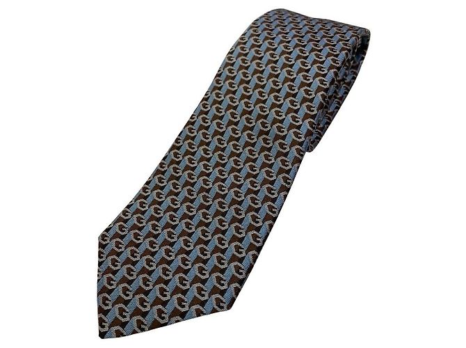 Gravata de seda jacquard Gucci G Logo