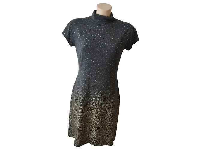 Roberto Cavalli Kurzes Kleid Grau-Gold