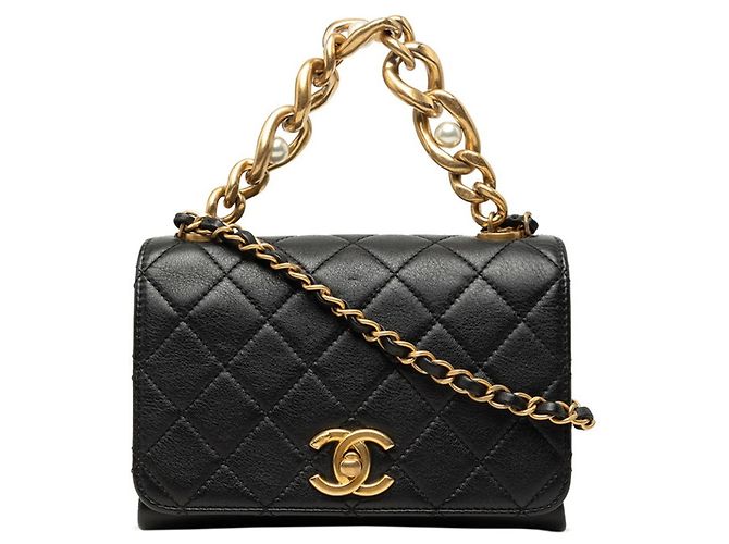 Bolsa de Ombro Chanel Coco Mark Matelassé com Corrente