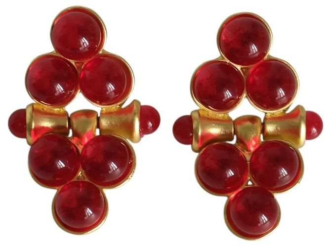 Céline CELINE Vintage Stone Large Stud Earrings
