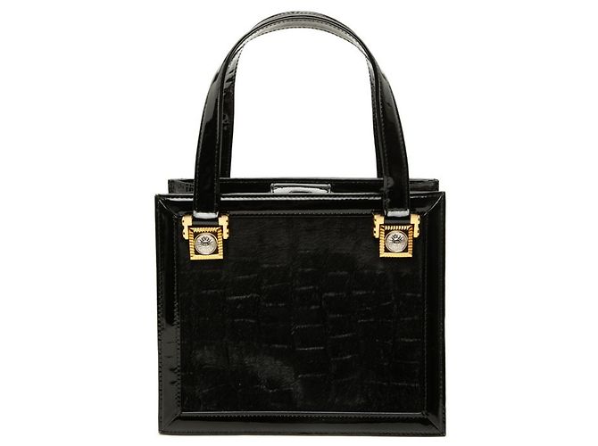 Sac à main Versace en cuir noir